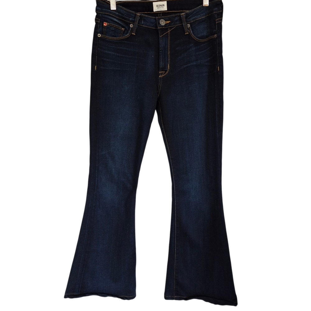 Hudson Flare Stretch Denim Dark Wash Jeans Size 30 - Picture 2 of 9